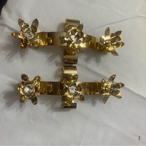 Pair of Vintage Brass Color Candelabra Candle Holders Made in Japan